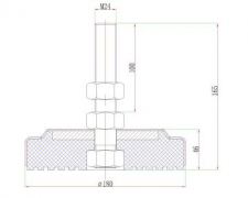 823-D180固定底脚带橡胶底盘